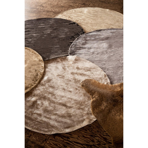 PTMD Flavia Zwart Viscose Handgeweven Carpet Rond-Vloerkleden-PTMD