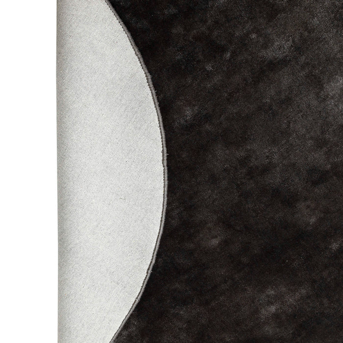 PTMD Flavia Zwart Viscose Handgeweven Carpet Rond l-Vloerkleden-PTMD