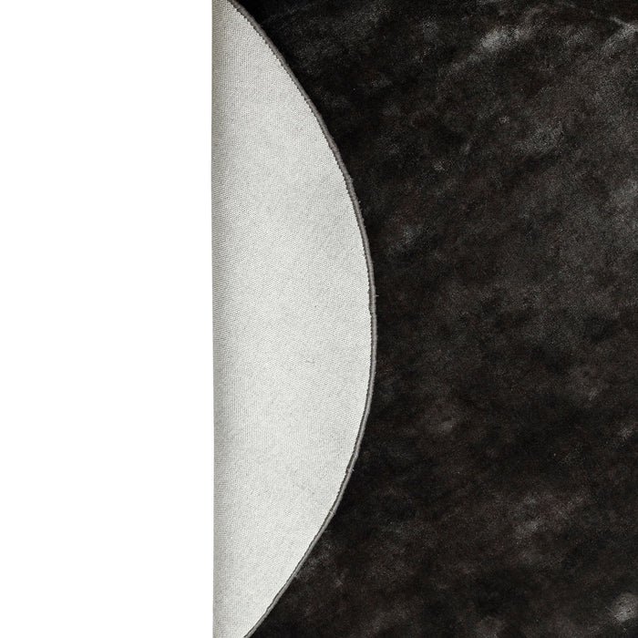 PTMD Flavia Zwart Viscose Handgeweven Carpet Rond s-Vloerkleden-PTMD