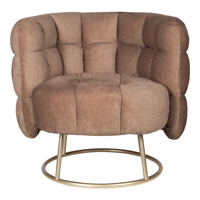PTMD Fluffy Fauteuil Vogue 3 Antelope Goud Base-Fauteuils-PTMD