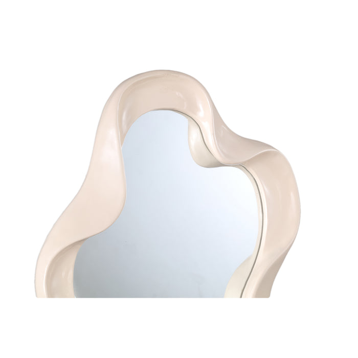 PTMD Hannah Crème Poly Organisch Vormd Spiegel Glanzend l-Spiegels-PTMD