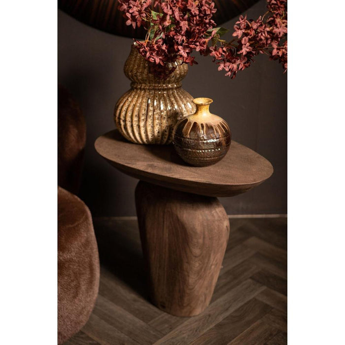 PTMD Harshad Bruin Mango Hout Bijzettafel Organisch-Bijzettafels-PTMD