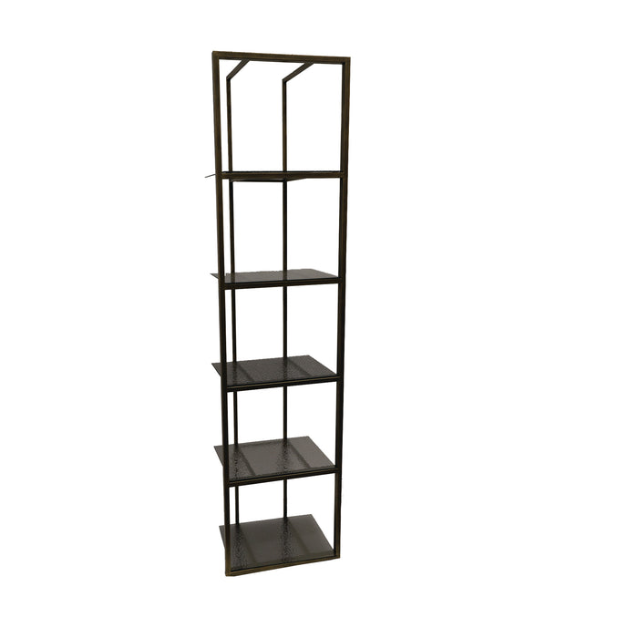 PTMD Ilya Goud Metaal Kast Smoky Glas Shelves-Vakkenkasten-PTMD