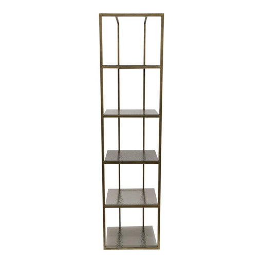 PTMD Ilya Goud Metaal Kast Smoky Glas Shelves-Vakkenkasten-PTMD