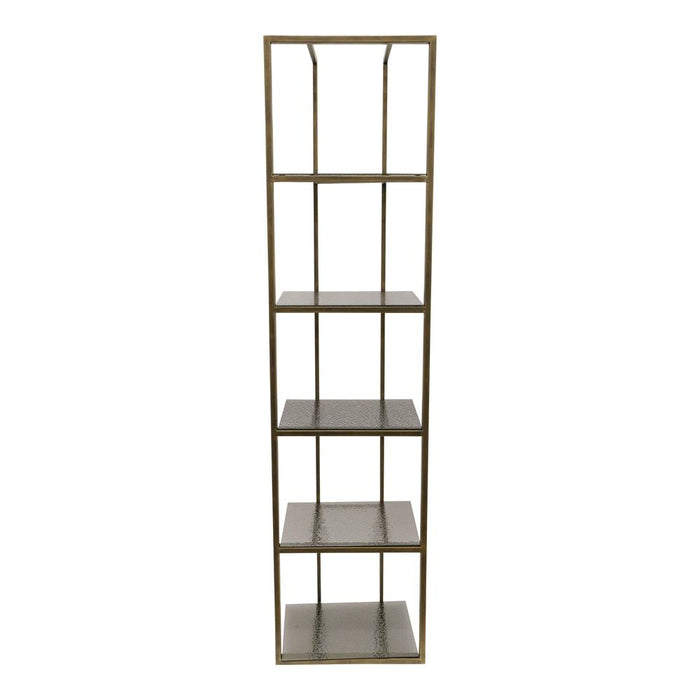 PTMD Ilya Goud Metaal Kast Smoky Glas Shelves-Vakkenkasten-PTMD
