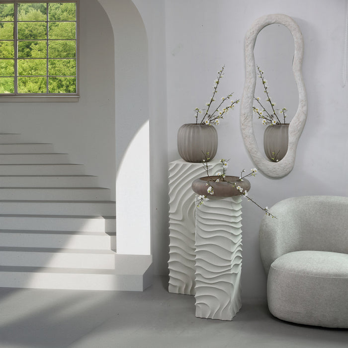 PTMD Isaiah Wit Mdf Pedestal Wavy Design sv2-Bijzettafels-PTMD