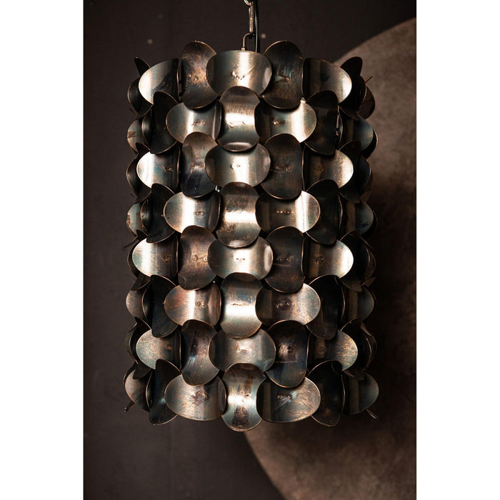 PTMD Jaye Zwart Ijzer Hangend Lamp Circle Patroon Wide-Hanglampen-PTMD