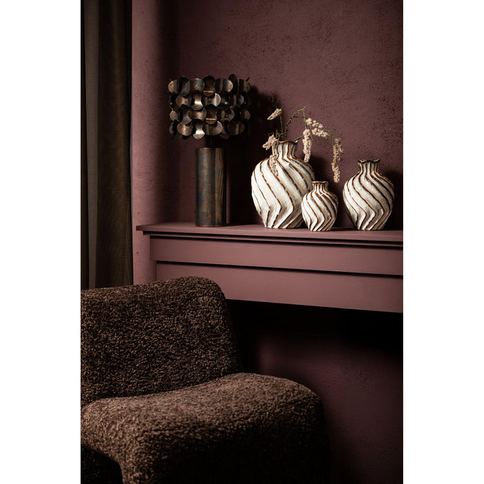 PTMD Jaye Zwart Ijzer Tafel Lamp Bended Circle Patroon-Tafellampen-PTMD