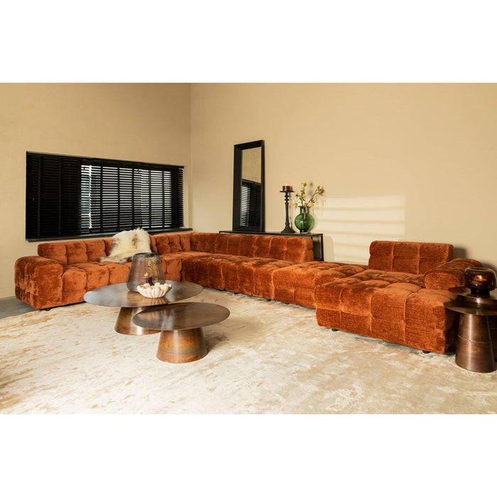 PTMD Jidde Bank Berge 3032 Roestkleurig Stof Hocker-Elementen bank-PTMD