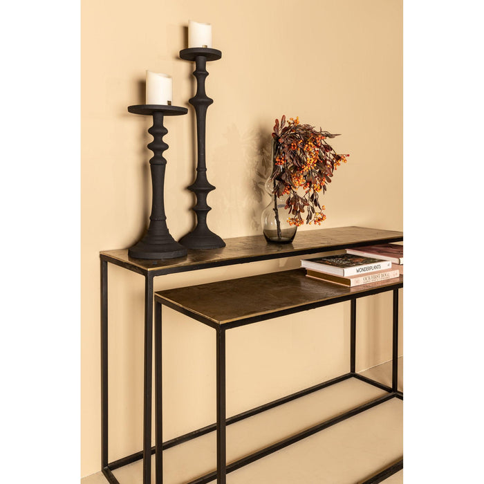 PTMD Kae Goud Aluminium Zwart Ijzer Rectangular Bijzettafel sv2-Bijzettafels-PTMD