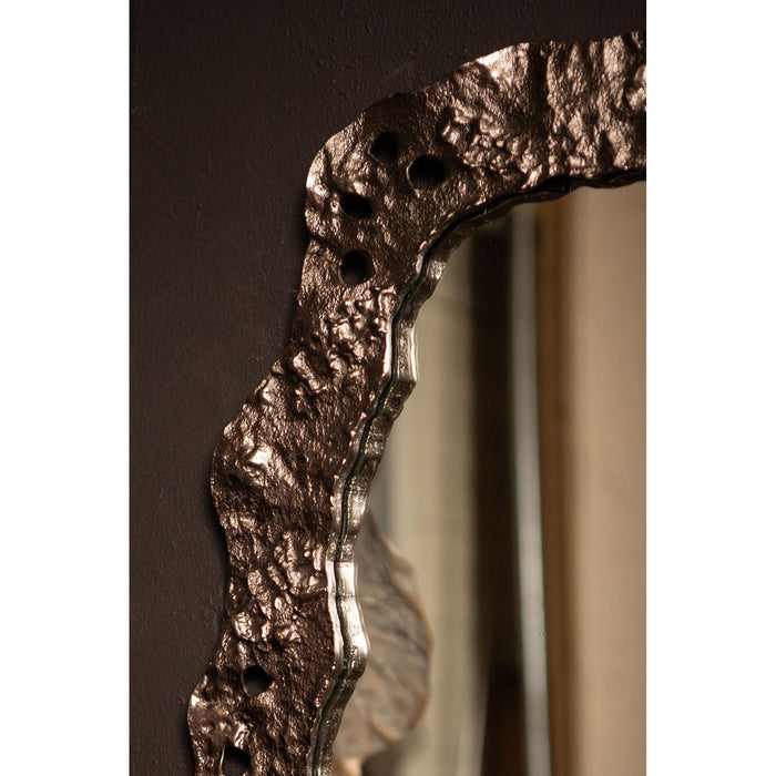 PTMD Kariss Bronze Gegotened Aluminium Spiegel Ruw Ovaal Vorm-Spiegels-PTMD