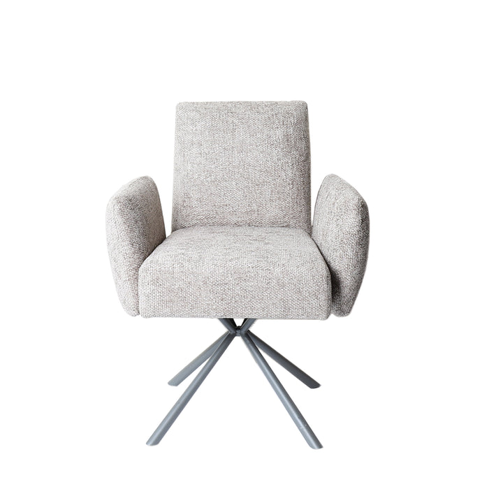 PTMD Lex Crème Eetkamerstoel Pootacy 3 Mink Metaal Poots-Eetkamerstoelen-PTMD