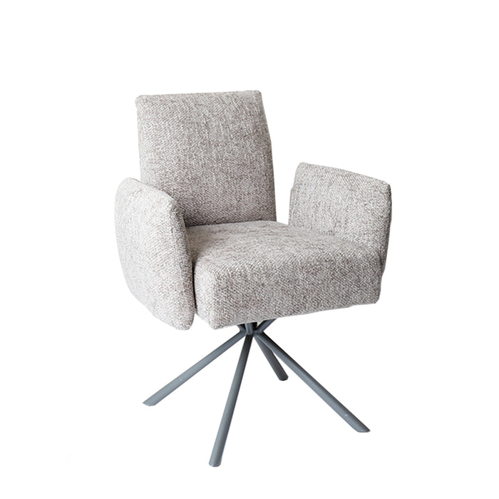 PTMD Lex Crème Eetkamerstoel Pootacy 3 Mink Metaal Poots-Eetkamerstoelen-PTMD