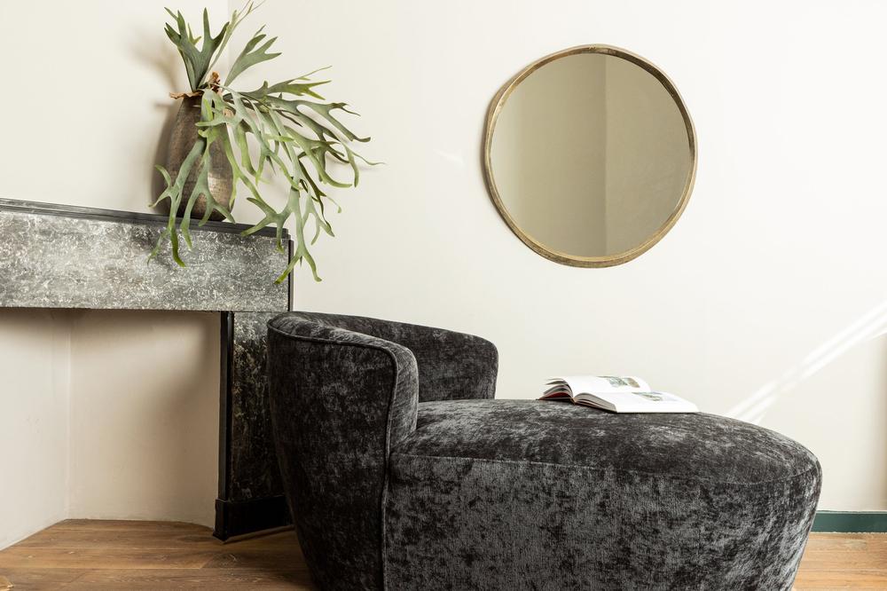 PTMD Limera Messing Aluminium Rond Spiegel Irregular Border s-Spiegels-PTMD