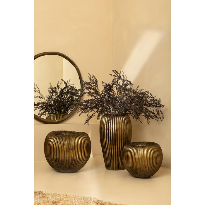 PTMD Limera Messing Aluminium Rond Spiegel Irregular Border s-Spiegels-PTMD