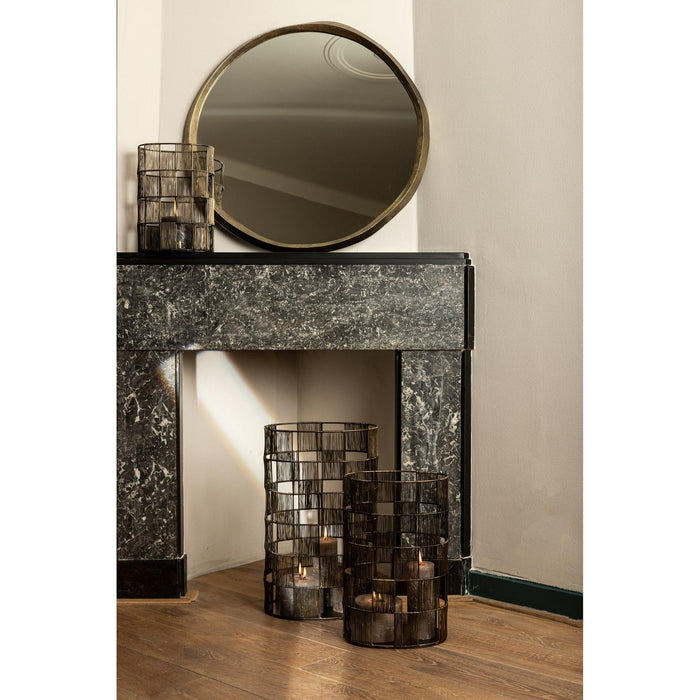 PTMD Limera Messing Aluminium Rond Spiegel Irregular Border s-Spiegels-PTMD