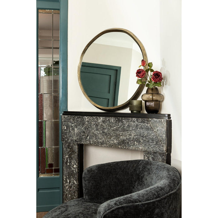 PTMD Limera Messing Aluminium Rond Spiegel Irregular Border s-Spiegels-PTMD