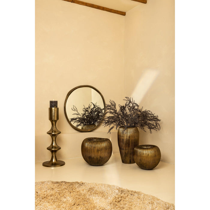 PTMD Limera Messing Aluminium Rond Spiegel Irregular Border s-Spiegels-PTMD