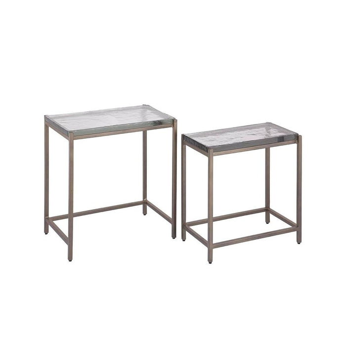 PTMD Lucinde Messing Ijzer Bijzettafel Thick Glas Rect sv2-Bijzettafels-PTMD