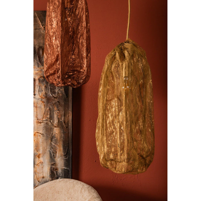 PTMD Maitia Koperkleurig Ruw Uitstralinging Stof Ceiling Lamp-Hanglampen-PTMD