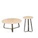 PTMD Micka Zwart Travertine Coffeetable Rond Medium-Salontafels-PTMD