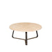 PTMD Micka Zwart Travertine Coffeetable Rond Medium-Salontafels-PTMD
