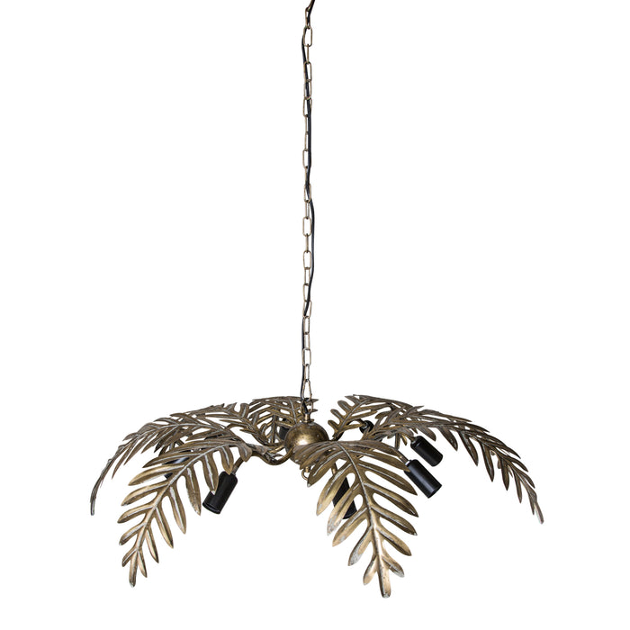 PTMD Moira Goud Metaal Hangend Lamp Palm Leaf Wide-Hanglampen-PTMD