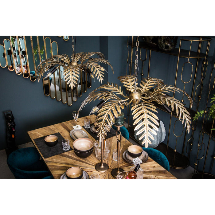 PTMD Moira Goud Metaal Hangend Lamp Palm Leaf Wide-Hanglampen-PTMD
