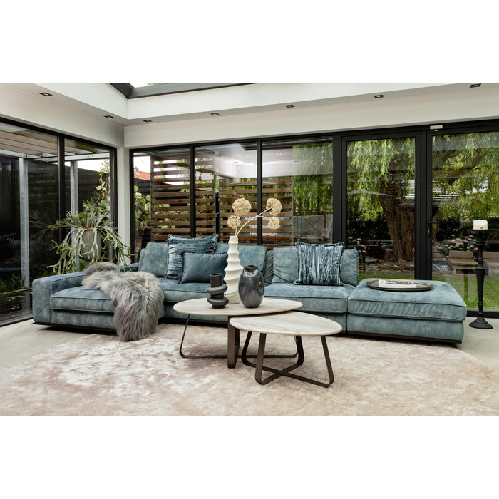 PTMD Muka Coffeetable Hoog Dark Grijs Base Wit Marmer-Salontafels-PTMD