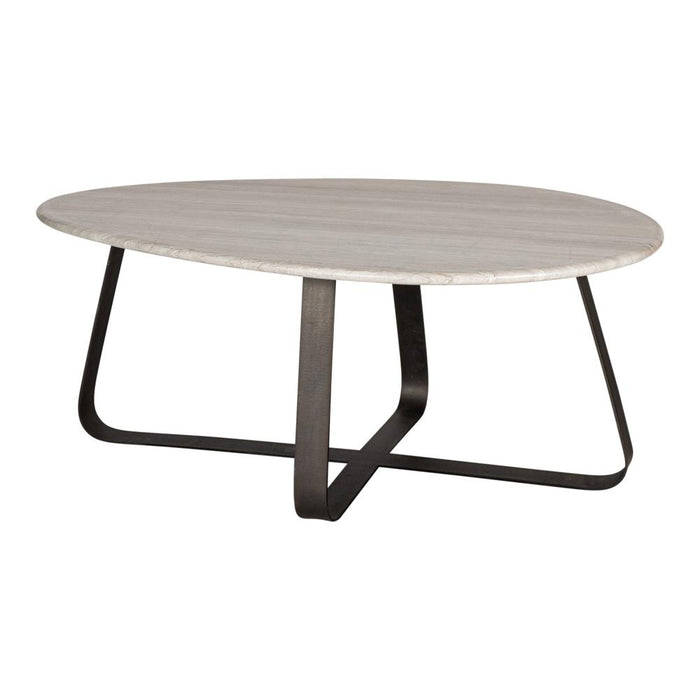 PTMD Muka Coffeetable Hoog Dark Grijs Base Wit Marmer-Salontafels-PTMD