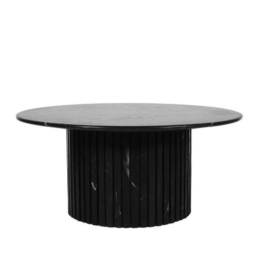 PTMD Neelim Zwart Marmer Salontafel Ribbed Base Rond-Salontafels-PTMD