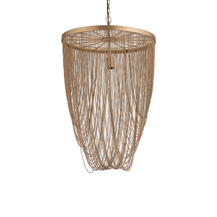 PTMD Nishan Goud Ijzer Chains Rond Hangend Lamp s-Hanglampen-PTMD