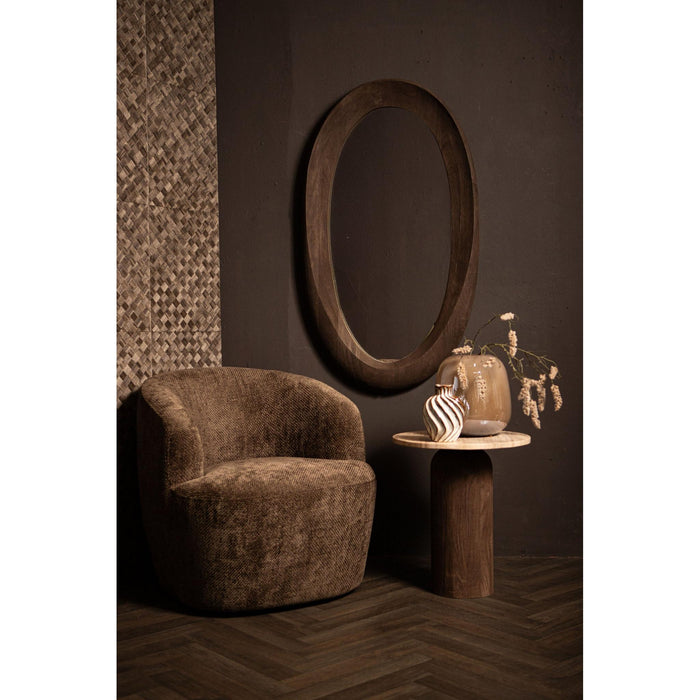PTMD Noam Bruin Mango Hout Ovaal Spiegel-Spiegels-PTMD