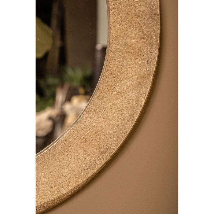 PTMD Noam Natuurlijk Mango Hout Rond Spiegel l-Spiegels-PTMD