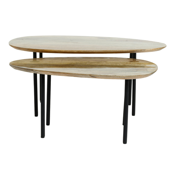 PTMD Oxil Groen Hout Bijzettafel Eggs Hape Top sv2-Bijzettafels-PTMD