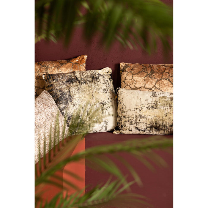 PTMD PTMD Ceola Groen Velvet Sierkussen Met Print – Luxe Woondecoratie-Kussens-PTMD