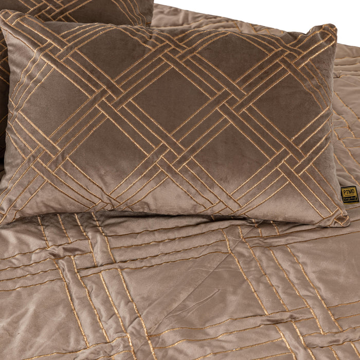 PTMD PTMD Cerine Bruin Velvet Sierkussen Rechthoek – Luxe Woondecoratie-Kussens-PTMD