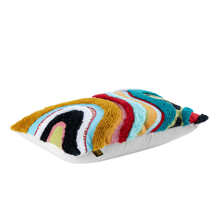 PTMD PTMD Courtneay Blauw Sierkussen Rechthoek – Luxe Woondecoratie-Kussens-PTMD