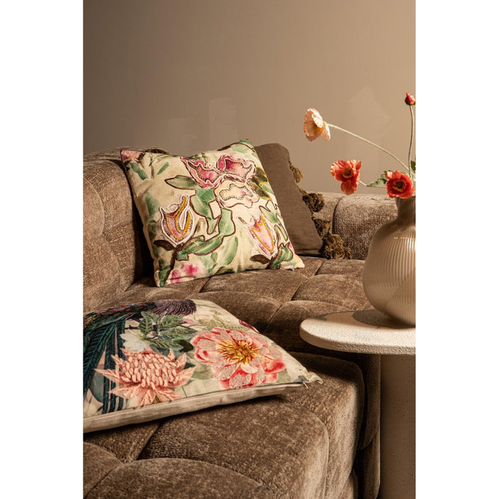 PTMD PTMD Loralee Groen Sierkussen Vierkant – Luxe Woondecoratie-Kussens-PTMD