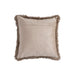 PTMD PTMD Nous Beige Velvet Sierkussen Vierkant Met Franjes – Luxe Woondecoratie-Kussens-PTMD