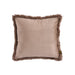 PTMD PTMD Nous Taupe Velvet Sierkussen Vierkant Met Franjes – Luxe Woondecoratie-Kussens-PTMD