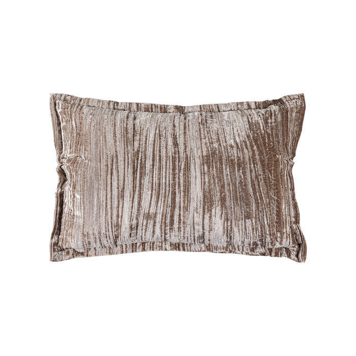 PTMD PTMD Senny Beige Velvet Sierkussen Rechthoek Met Ruffle Rand – Luxe Woondecoratie-Kussens-PTMD