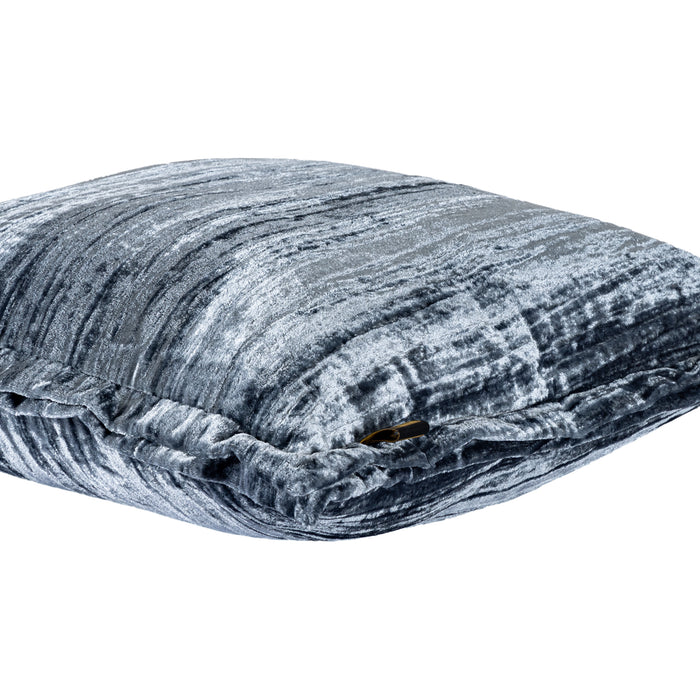 PTMD PTMD Senny Blauw Velvet Sierkussen Vierkant Met Ruffle Rand – Luxe Woondecoratie-Kussens-PTMD