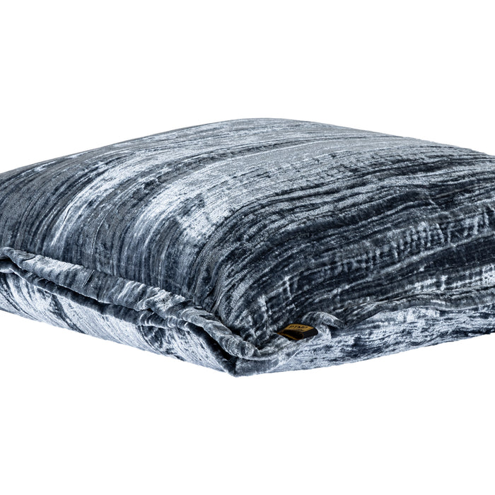 PTMD PTMD Senny Blauw Velvet Sierkussen Vierkant Met Ruffle Rand – Luxe Woondecoratie-Kussens-PTMD