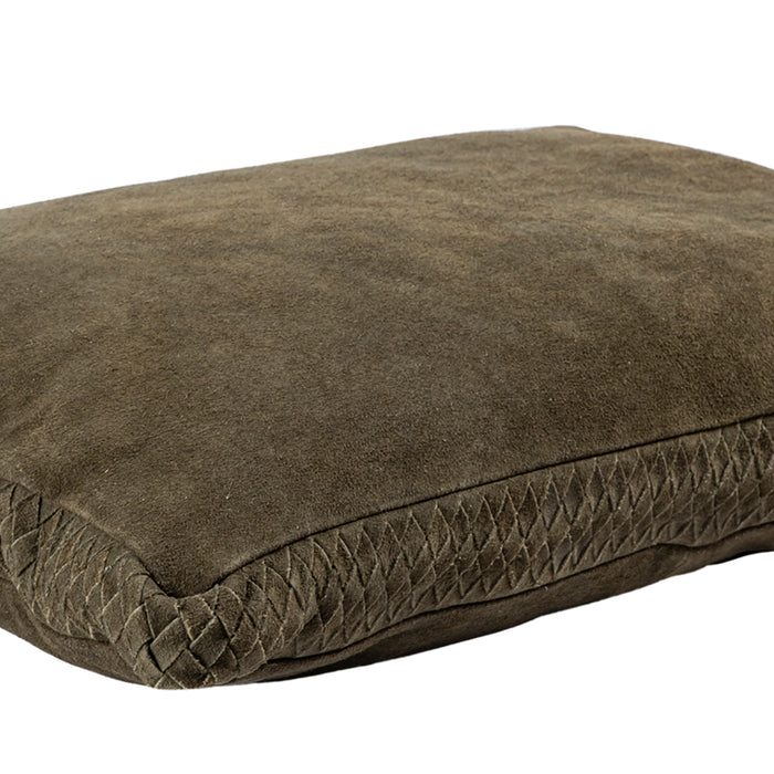 PTMD PTMD Suky Groen Suède Leer Sierkussen Rechthoek – Luxe Woondecoratie-Kussens-PTMD