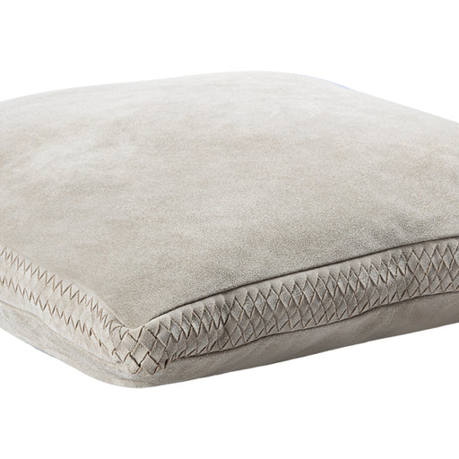 PTMD PTMD Suky Taupe Suède Leer Sierkussen Vierkant – Luxe Woondecoratie-Kussens-PTMD