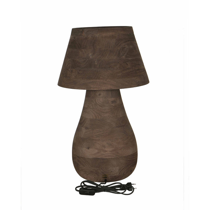 PTMD Peake Bruin Mango Hout Rond Tafel Lamp Big-Tafellampen-PTMD