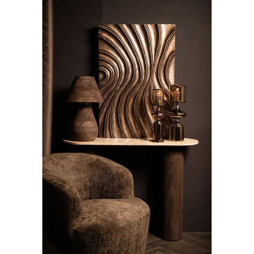 PTMD Peake Bruin Mango Hout Rond Tafel Lamp Laag-Tafellampen-PTMD