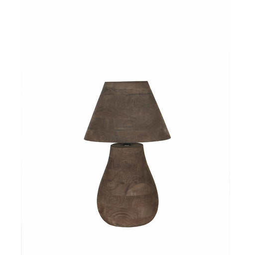 PTMD Peake Bruin Mango Hout Rond Tafel Lamp Laag-Tafellampen-PTMD