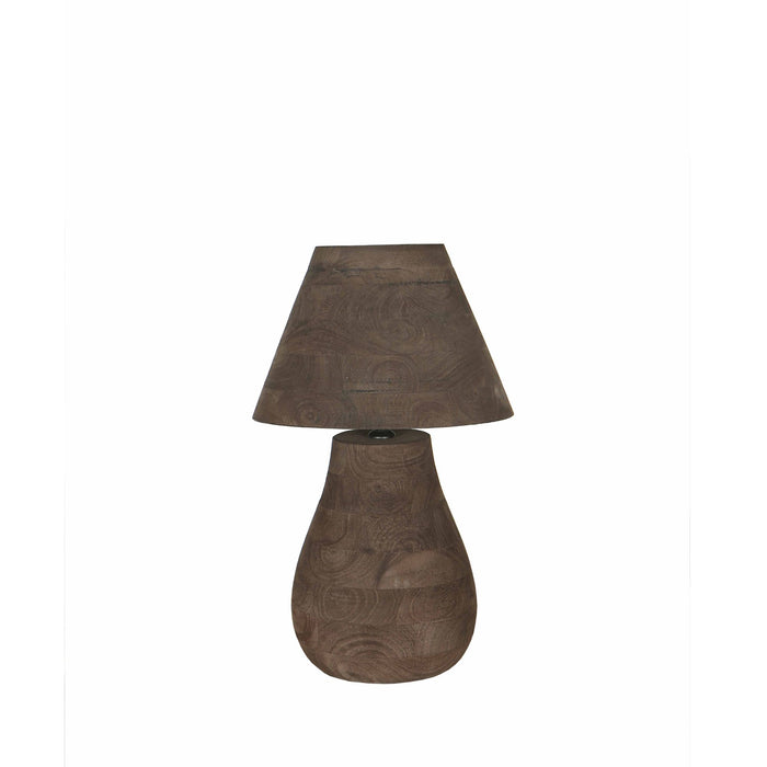 PTMD Peake Bruin Mango Hout Rond Tafel Lamp Laag-Tafellampen-PTMD